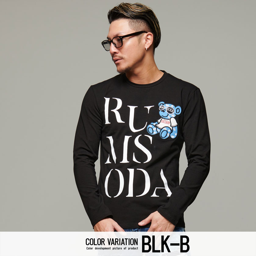 長袖Tシャツ メンズ ブランド おしゃれ トップス カットソー インナー ロンT ベア クマ プリント クルーネック RUMSODA 30代 40代 50代 ファッション｜silverbulletxfuga｜14