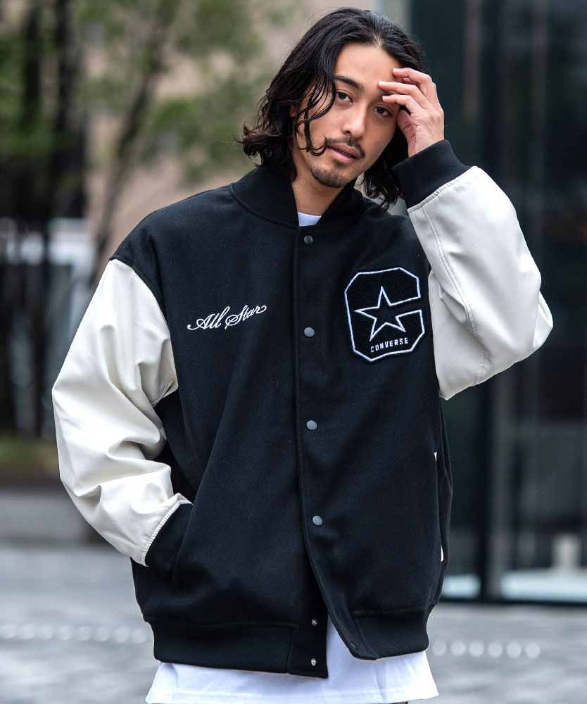 CONVERSE ALL STAR スタジャン ブラック CONVERSE スタジャン メンズ ブランド アウター ジャケット