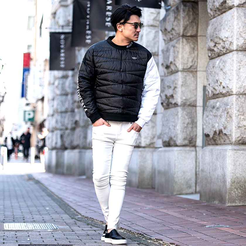 LUXE/R ダウン フェザー トレーナー メンズ スウェット 長袖