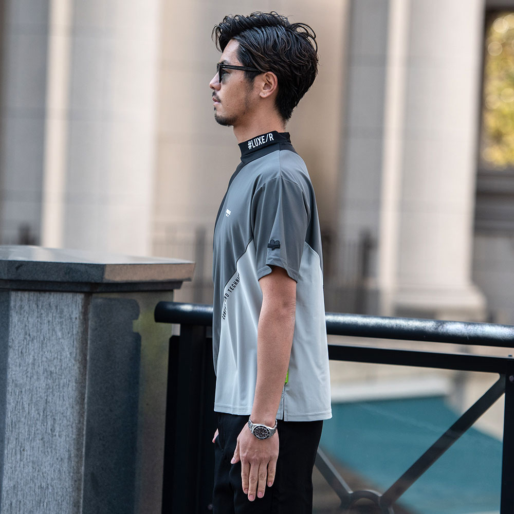 お歳暮ならオンライン メンズ Tシャツ LUXE/R ゴルフウェア ドライ 吸水速乾 接触冷感 メンズウェア