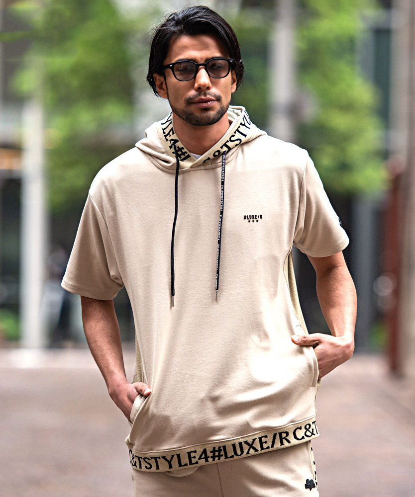 LUXE/R パーカー メンズ 半袖 Tシャツ プルオーバー スポーツ