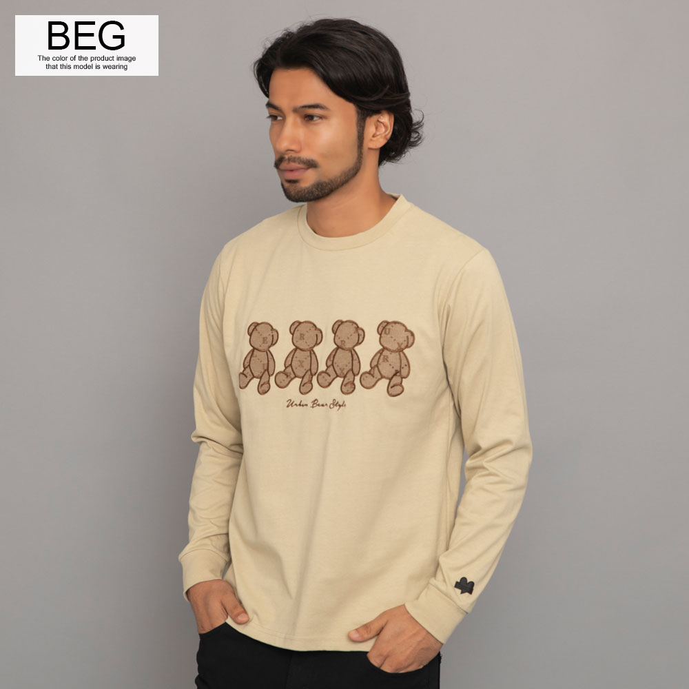 LUXE/R（ラグジュ） ロンT メンズ Tシャツ 長袖 ストレッチクマ ベア