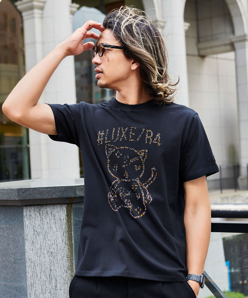 LUXE/R（ラグジュ） Tシャツ メンズ 半袖 ブランド ラインストーン