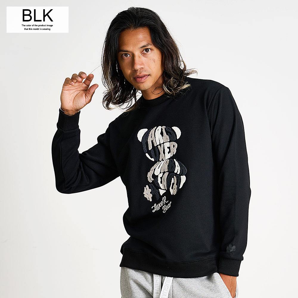 ★新品タグ付き★ ラッセルノ×長州力 コラボ トレーナー 黒 スウェット 6 LUXE/R（ラグジュ） トレーナー メンズ 長袖 ブランド 大きいサイズ