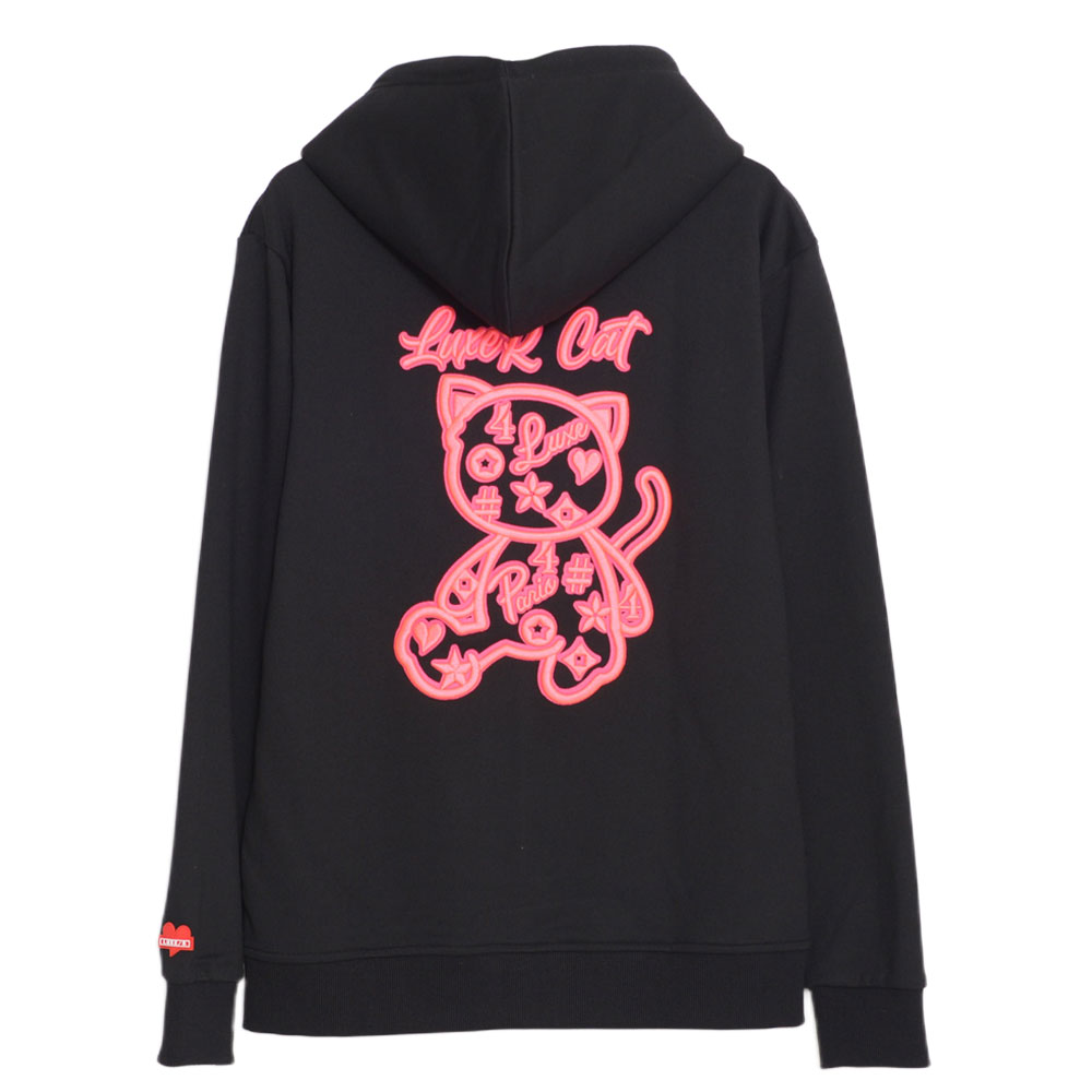 LUXE/R ラグジュコードししゅうネコジップアップパーカー 461086WHL LUXE/R（ラグジュ） パーカー メンズ レディース 男女兼用 ストレッチ