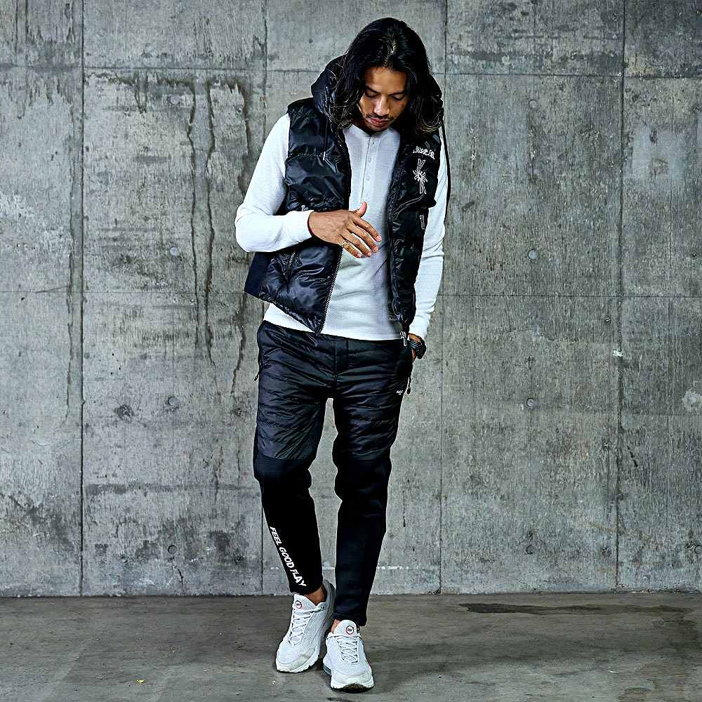 LUXE/R（ラグジュ） 中綿ベスト メンズ 中綿ブルゾン 刺繍 ロゴ 防寒着