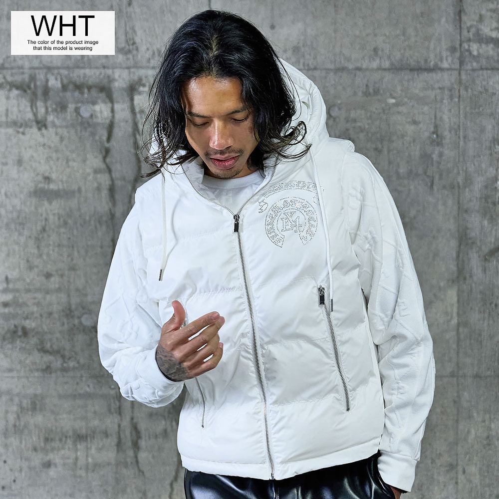 LUXE/R（ラグジュ） 中綿ベスト メンズ フード付き 中綿 ライン