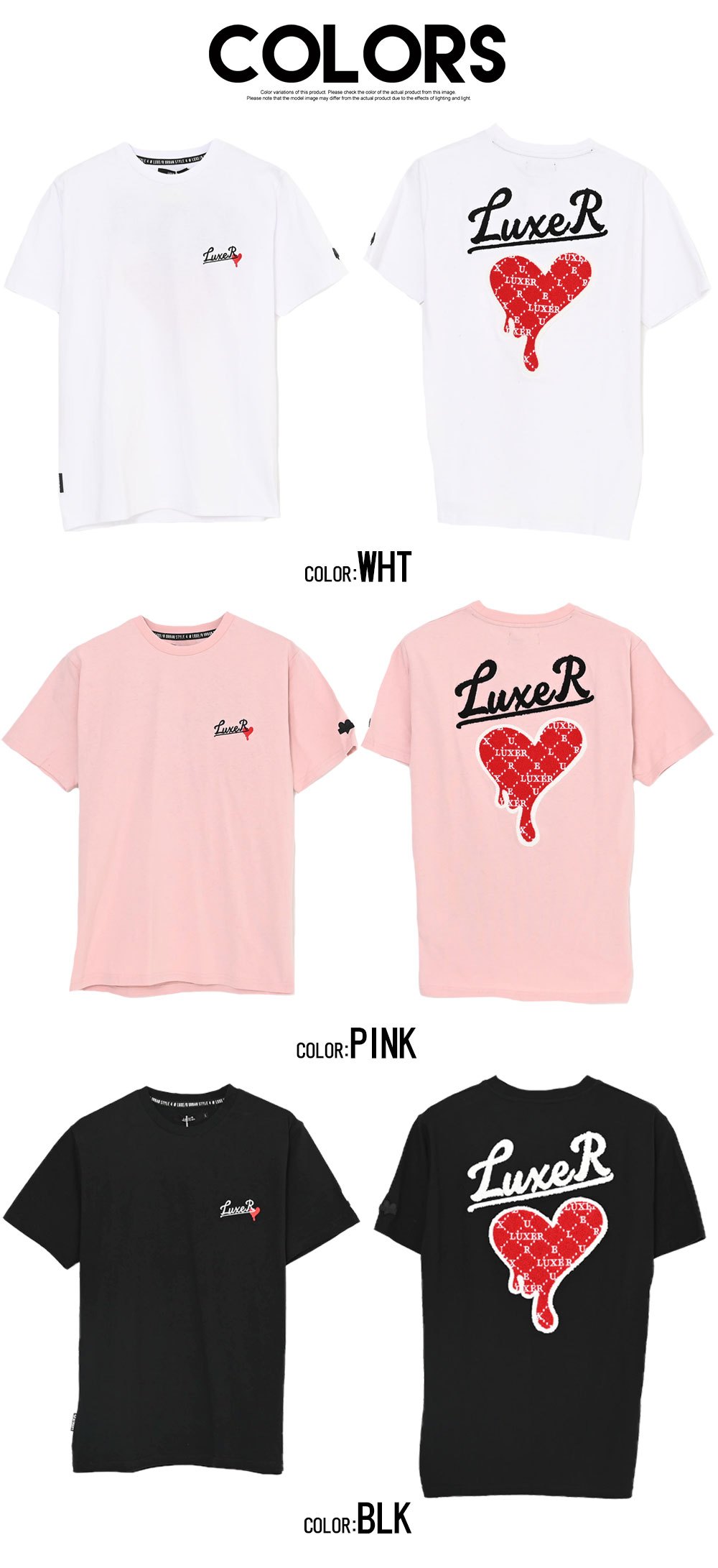 LUXE/R（ラグジュ） Tシャツ メンズ 半袖 バックプリント ハート