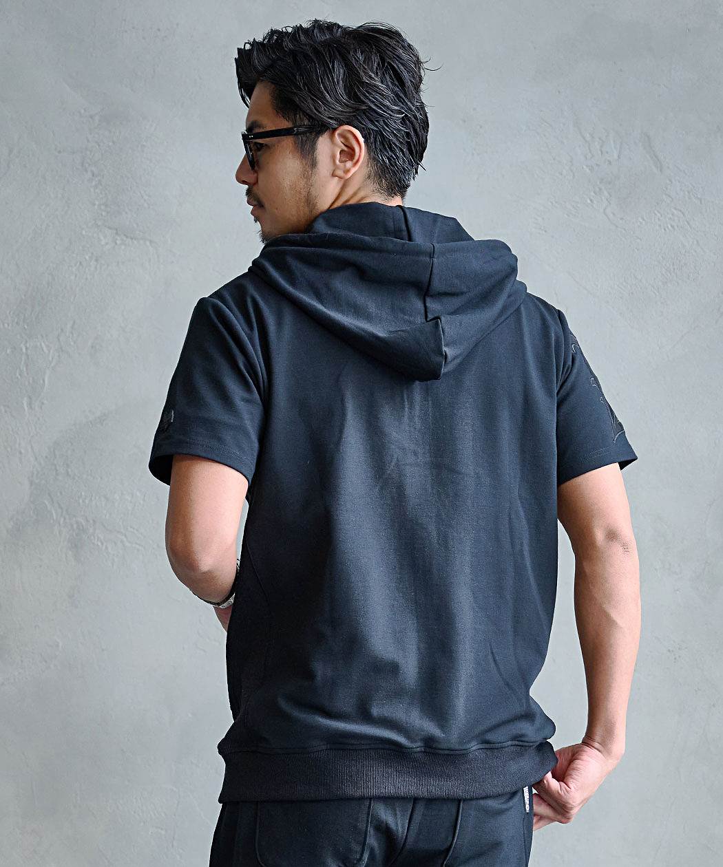 LUXE/R（ラグジュ） パーカー メンズ 半袖 大きいサイズ ジップ ロゴ