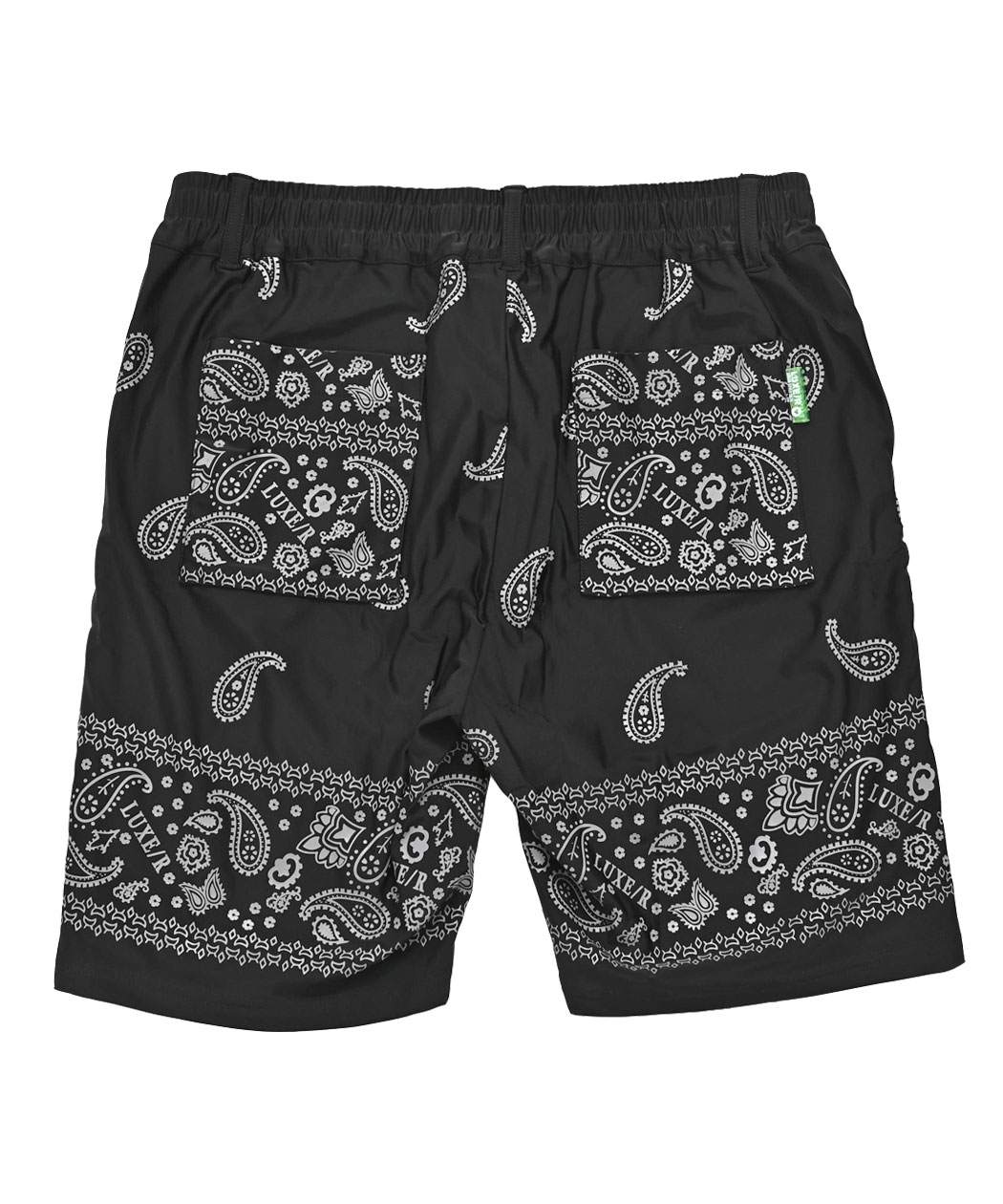 【極美品】RUSSELUNO ラッセルノ ペイズリー バンダナ柄 ハーフパンツ LUXE/R（ラグジュ） ハーフパンツ メンズ ペイズリー バンダナ柄