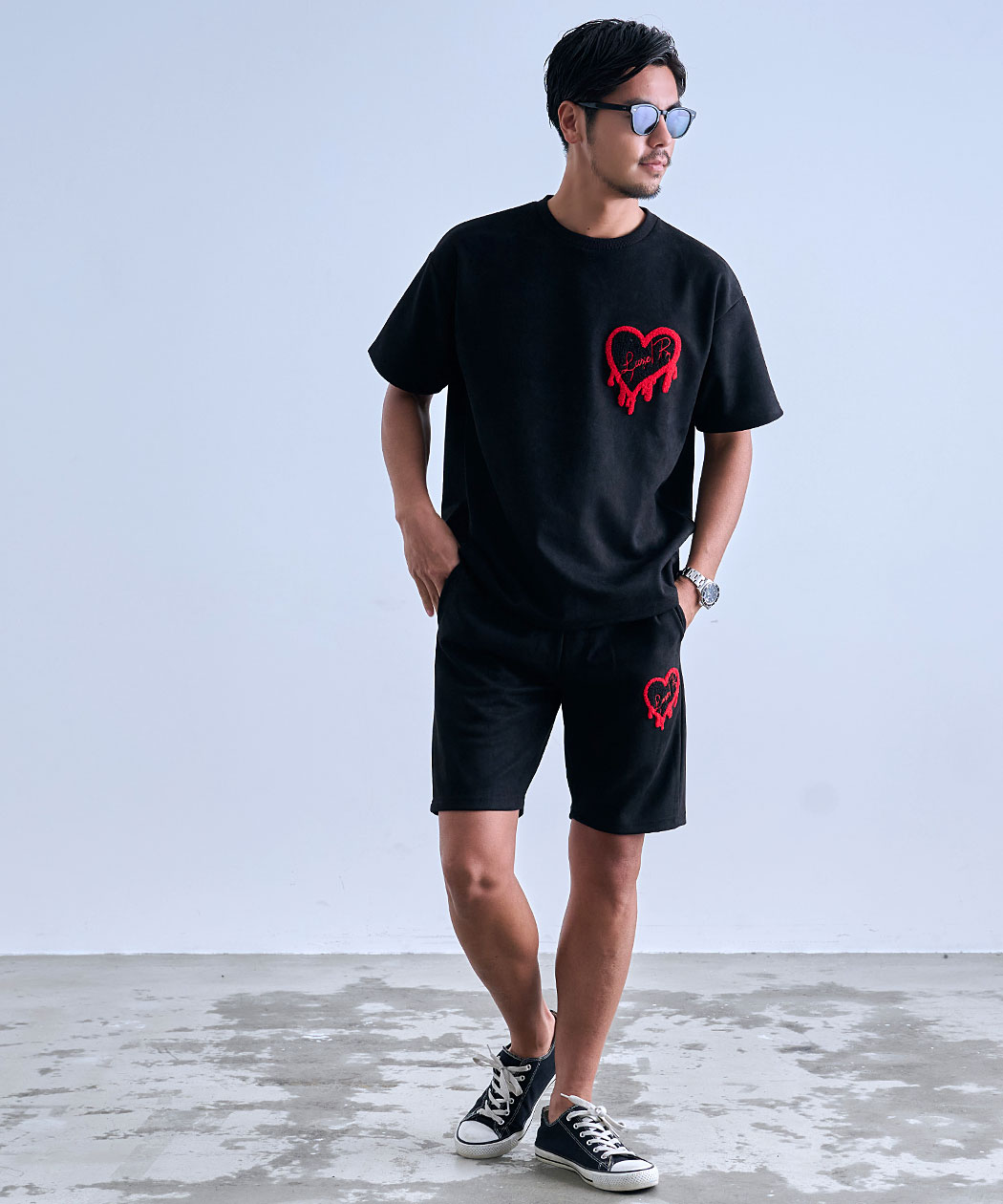 LUXE/R（ラグジュ） Tシャツ メンズ 半袖 セットアップ対応 スウェード