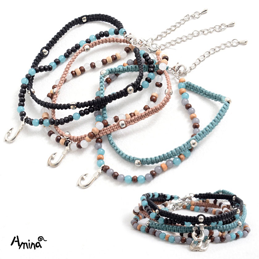 Amina アンクレット メンズ レディース ペア つけっぱなし 紐