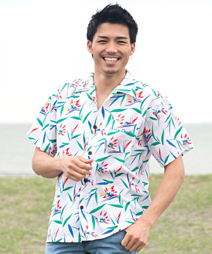 オーシャンパシフィック Ocean Pacific アロハシャツ メンズ M 70s ocean pacific OP アロハシャツ 開襟シャツ オープンカラー