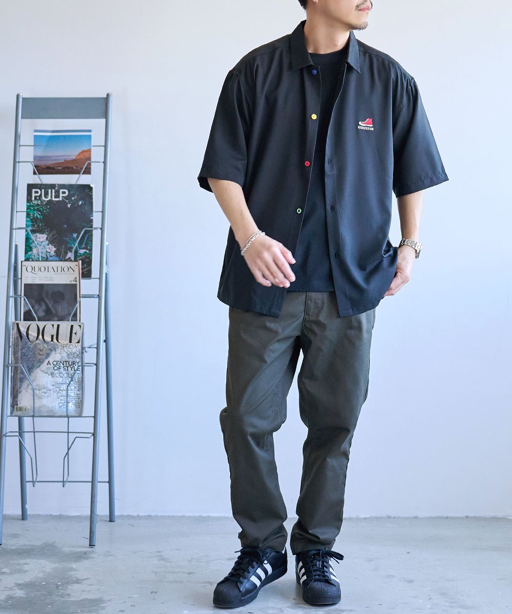 CONVERSE（コンバース） 半袖シャツ メンズ レディース カジュアル 襟