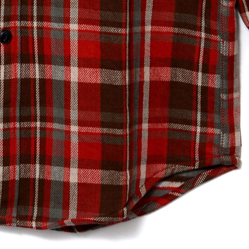 チェックシャツ メンズ 長袖 裏起毛 厚手 暖かい ネルシャツ カジュアル 綿 赤 40代 50代 秋 冬｜silverbulletxfuga｜07