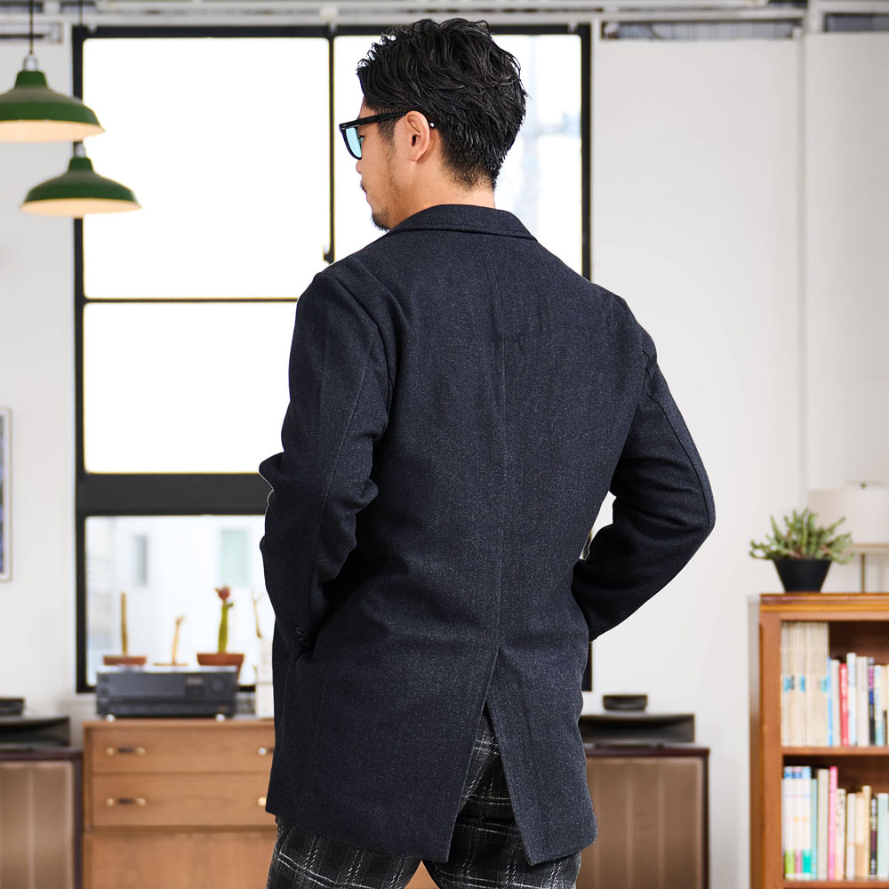 チェスターコート メンズ ロング メルトン ハイブリットメルトン