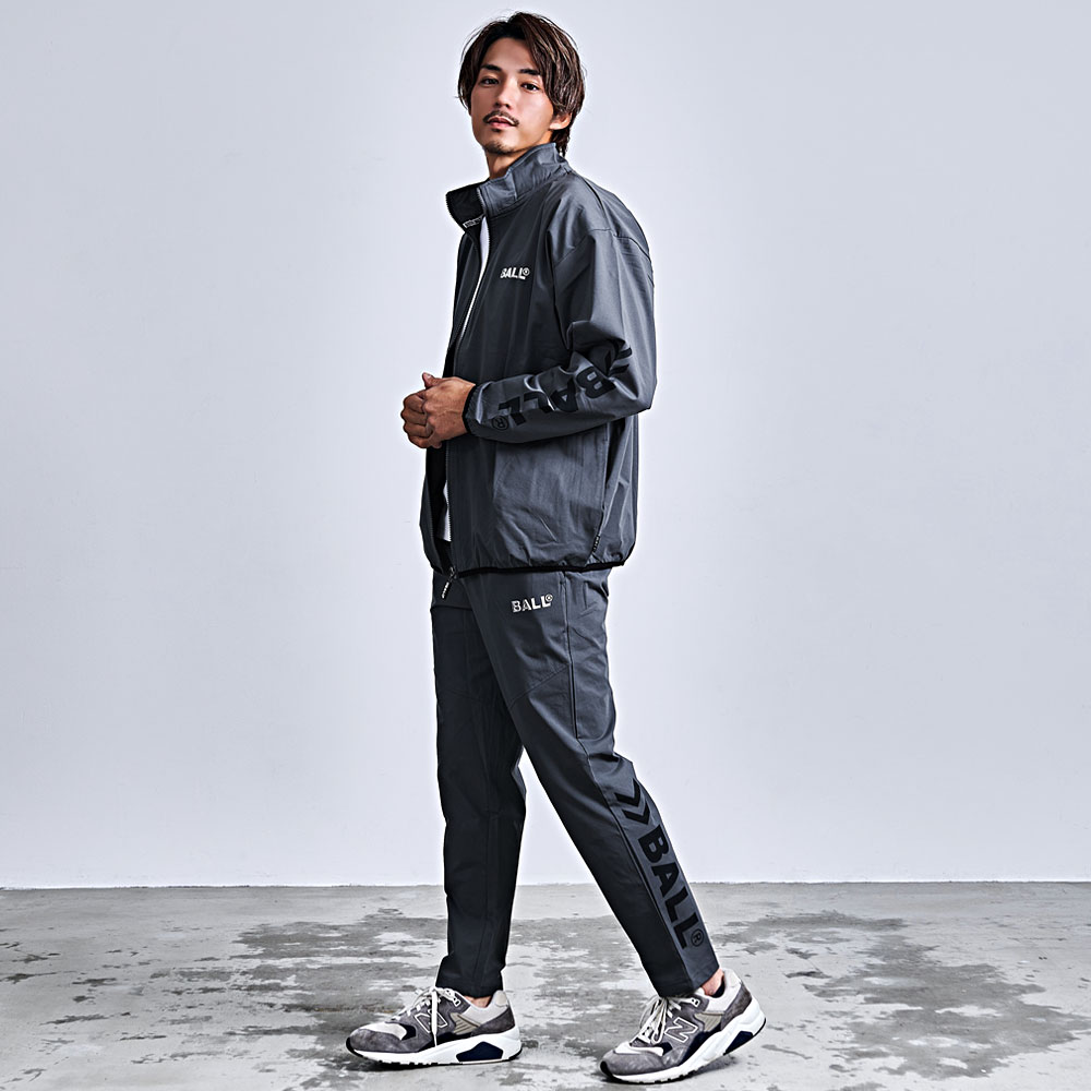 BALL セットアップ メンズ 上下 ジャージ ブルゾン ストレッチ 天竺