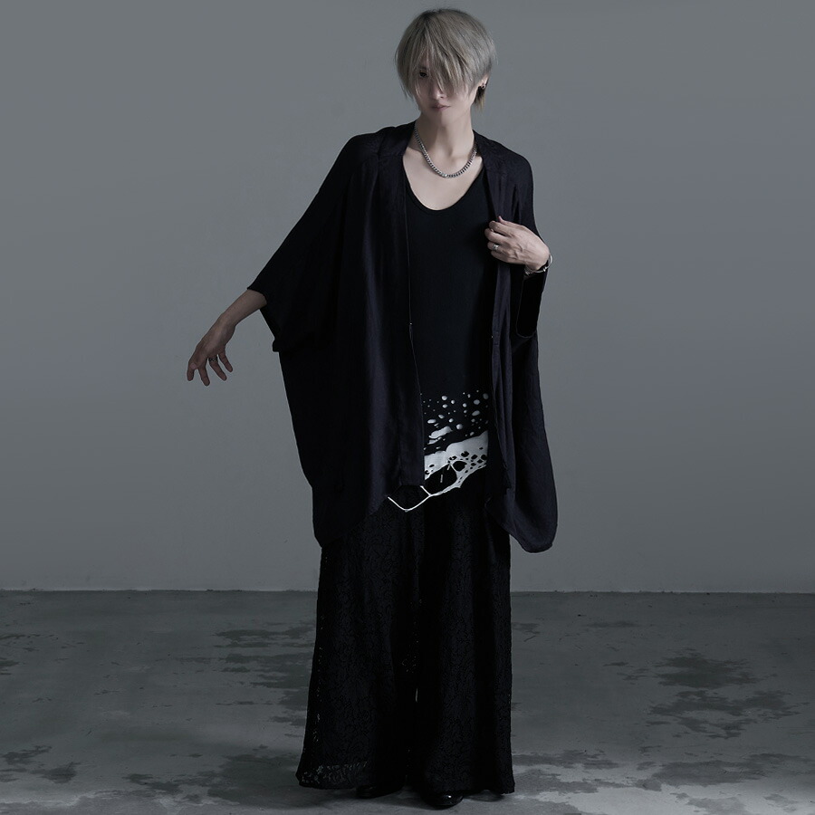 新品 BEARDSLEY ドット刺繍ユル羽織 ロングカーディガン ブラック n'OrLABELモヘヤタッチ花柄ジャカードニットロングカーディガン