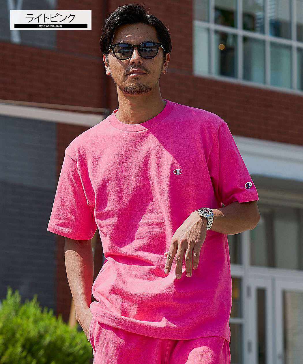 超希少 50's ヴィンテージ Gaucho ピンク 2トーン シャツブルゾン Champion（チャンピオン） Tシャツ メンズ 半袖 綿100% 無地 ロゴ 刺繍
