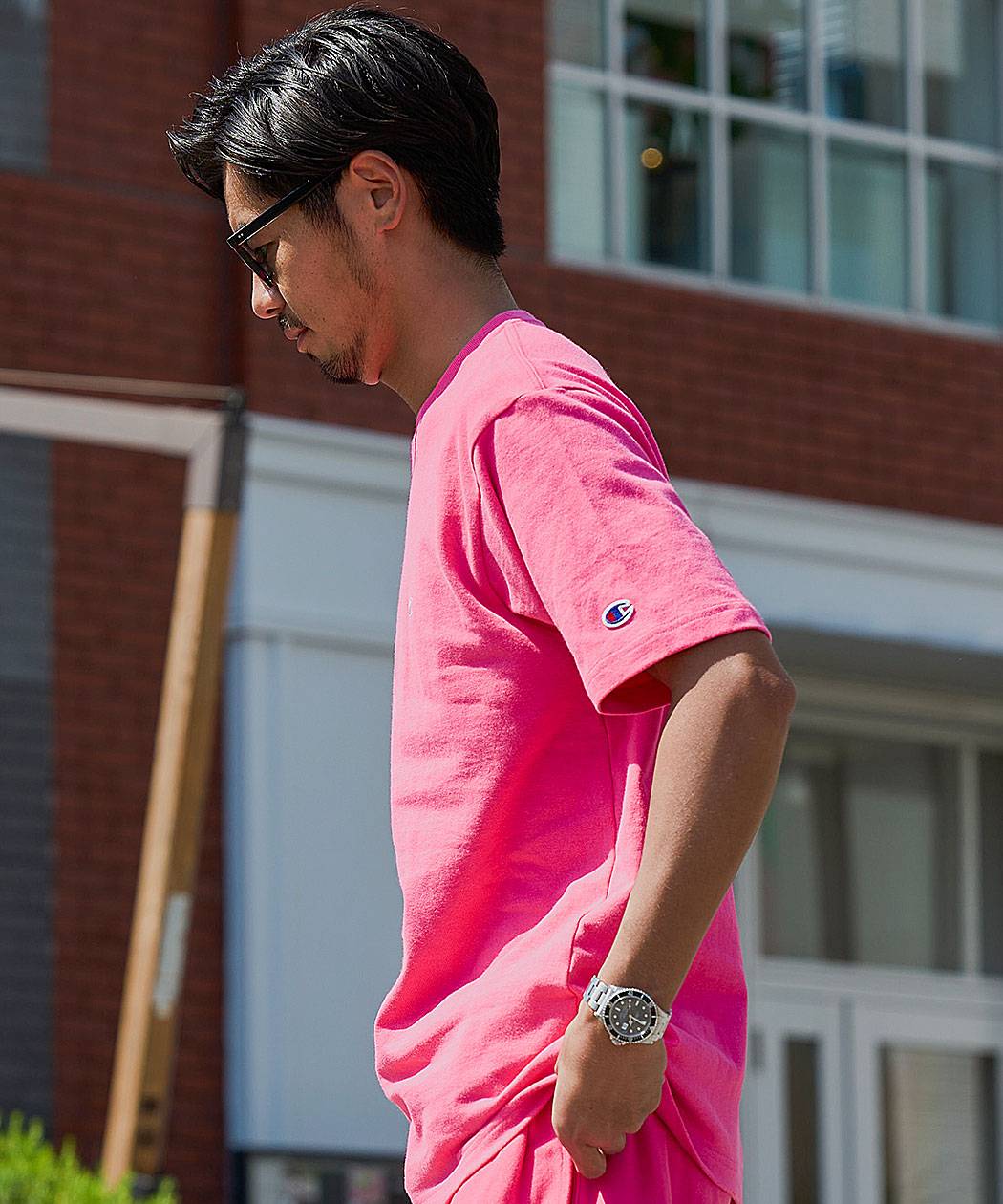 Champion（チャンピオン） Tシャツ メンズ 半袖 綿100% 無地 ロゴ 刺繍