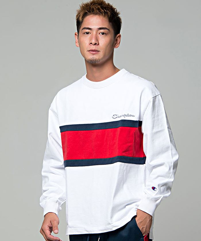 Champion 長袖Tシャツ メンズ チャンピオン 切替デザインロング