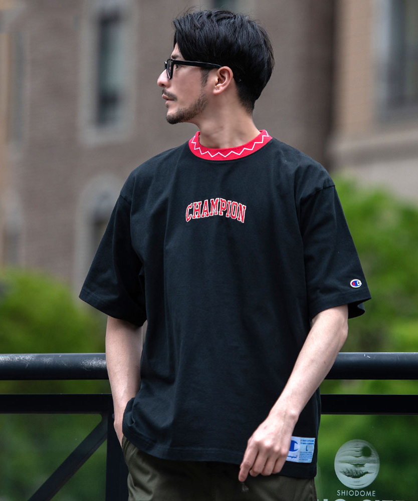 超オーバーサイズ チャンピオン NCAA 刺繍目玉 カレッジ Tシャツ