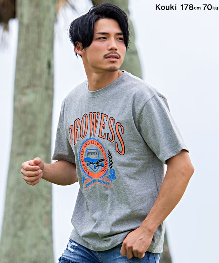 Tシャツ メンズ 半袖 厚手 アメカジ 大きいサイズ プリント カレッジ