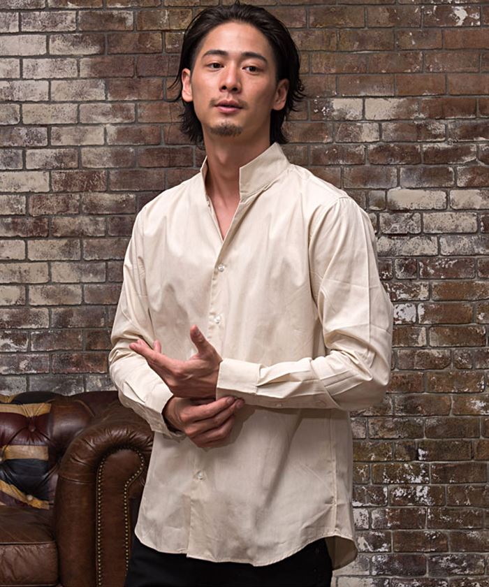 CavariA 長袖シャツ メンズ キャバリア 国産ブロードスキッパー