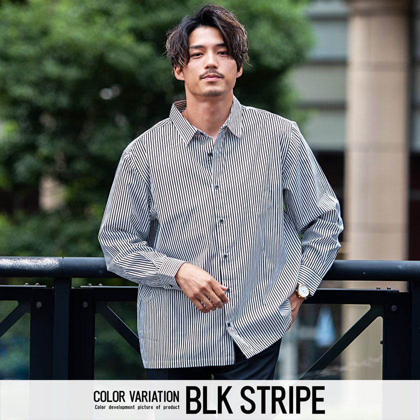 カジュアルシャツ メンズ ブランド おしゃれ 大きいサイズ 日本製 長袖 ブロード 無地 ストライプ CavariA 30代 40代 50代 ファッション (郵) | CavariA | 12
