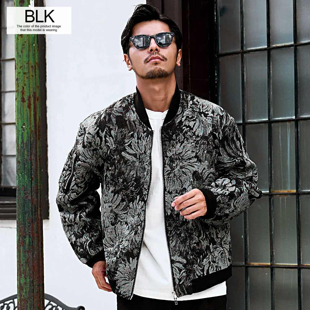 CavariA（キャバリア） MA1 メンズ ジャケット 花柄 総柄 ブルゾン