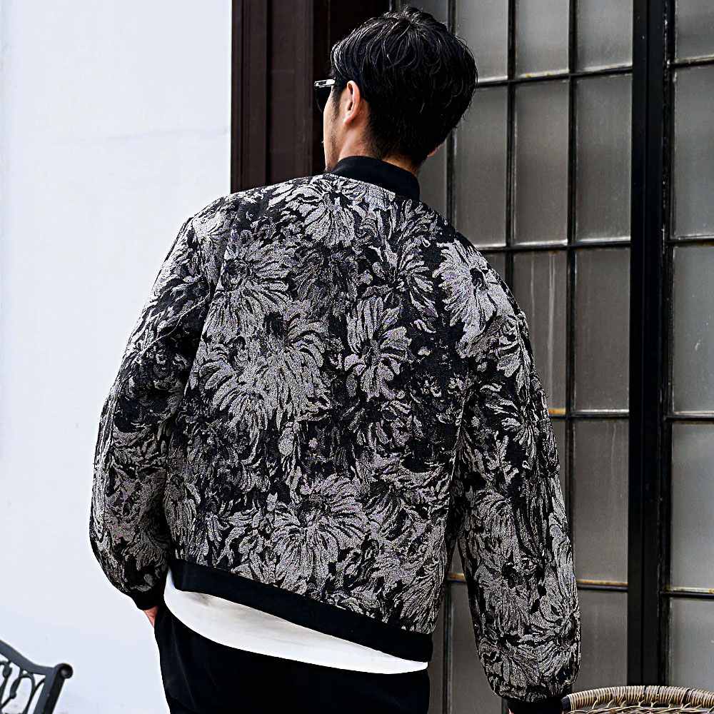 CavariA（キャバリア） MA1 メンズ ジャケット 花柄 総柄 ブルゾン