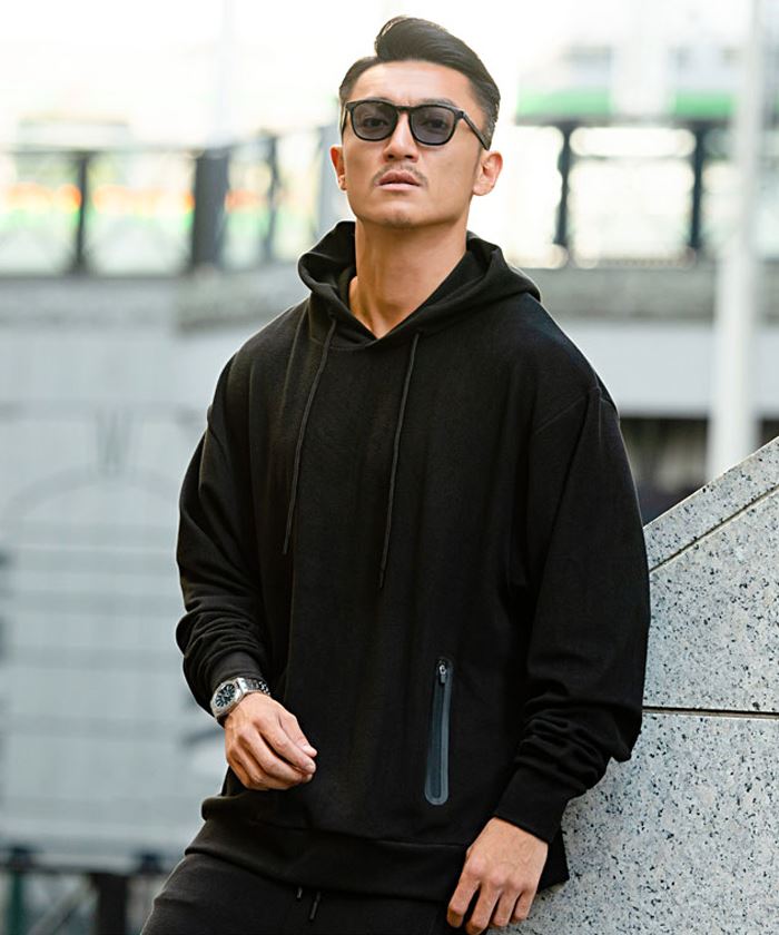 20%OFF パーカー メンズ 長袖 トップス スウェット スエット プルオーバー フーディー 起毛 止水ジップ オーバーサイズ 無地 ラグスポ セットアップ可 グレー ブラック 黒 M L ちょいワル オラオラ CavariA キャバリア 秋 冬 即日発送 [CAH21-15] CavariA（キャバリア） パーカー メンズ スウェット プルパーカー