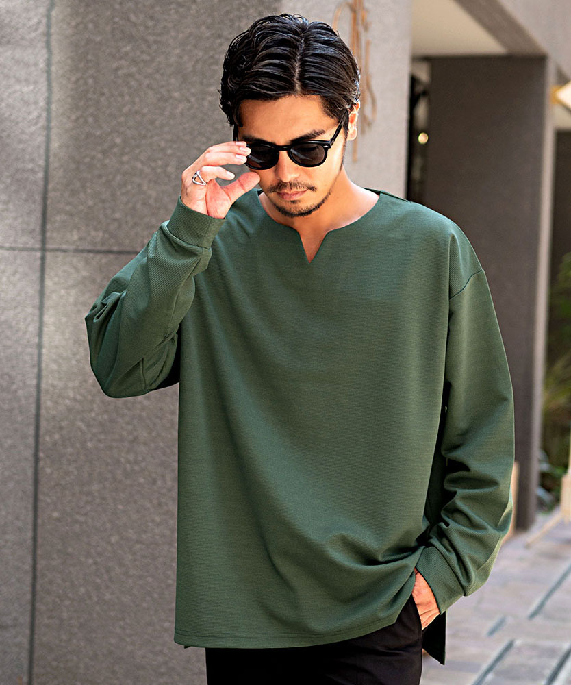 CavariA（キャバリア） ロンT メンズ Tシャツ 長袖 ブランド 無地 厚手