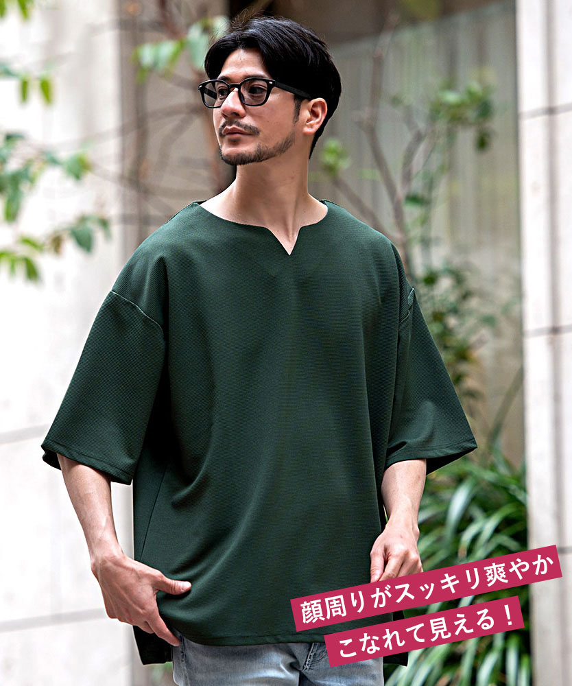 CavariA Tシャツ メンズ 半袖 5分袖 ブランド 無地 速乾 ドライ