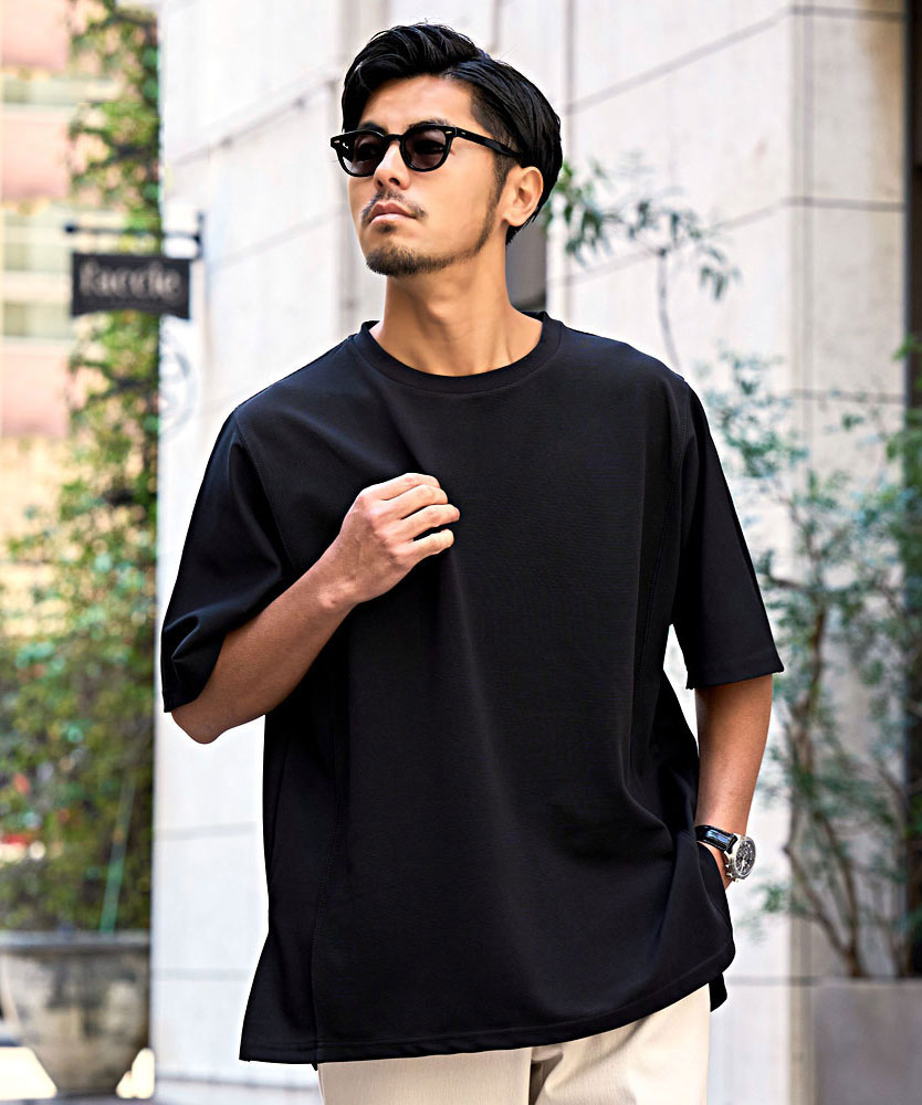 CavariA（キャバリア） Tシャツ メンズ 半袖 無地 ブランド ルーズ