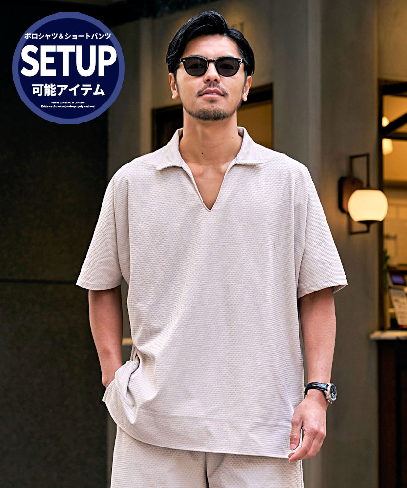 新品 タリアトーレ イタリア製 Vネックスキッパー ポロシャツ 2XL相当 灰 2922.jpg?t=1747100961