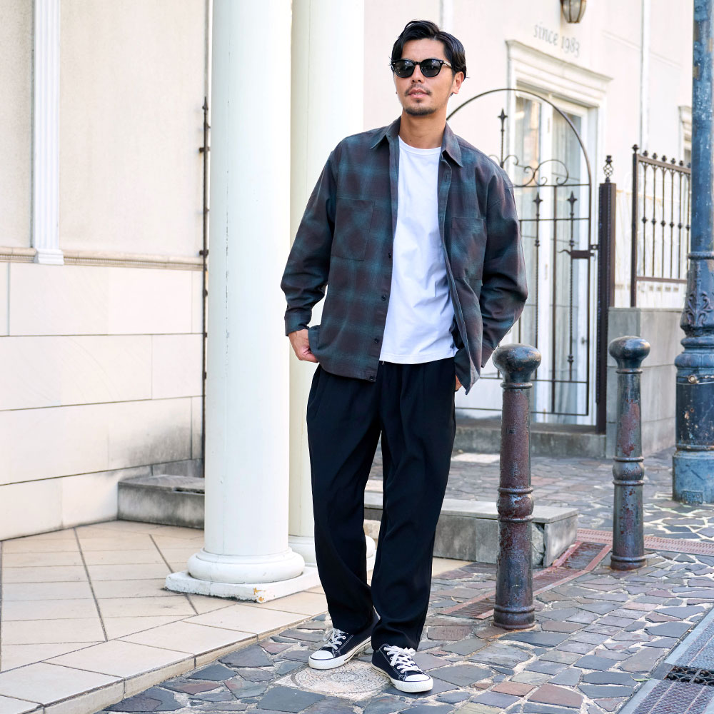 CavariA（キャバリア） チェックシャツ メンズ スピンドル 長袖 羽織り