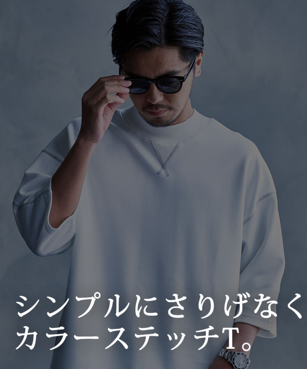 CavariA（キャバリア） Tシャツ メンズ 半袖 モックネック カラー