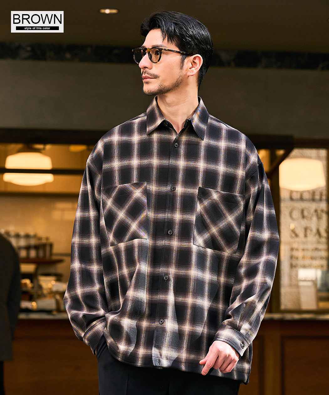 CavariA（キャバリア） チェックシャツ メンズ 長袖 大きいサイズ