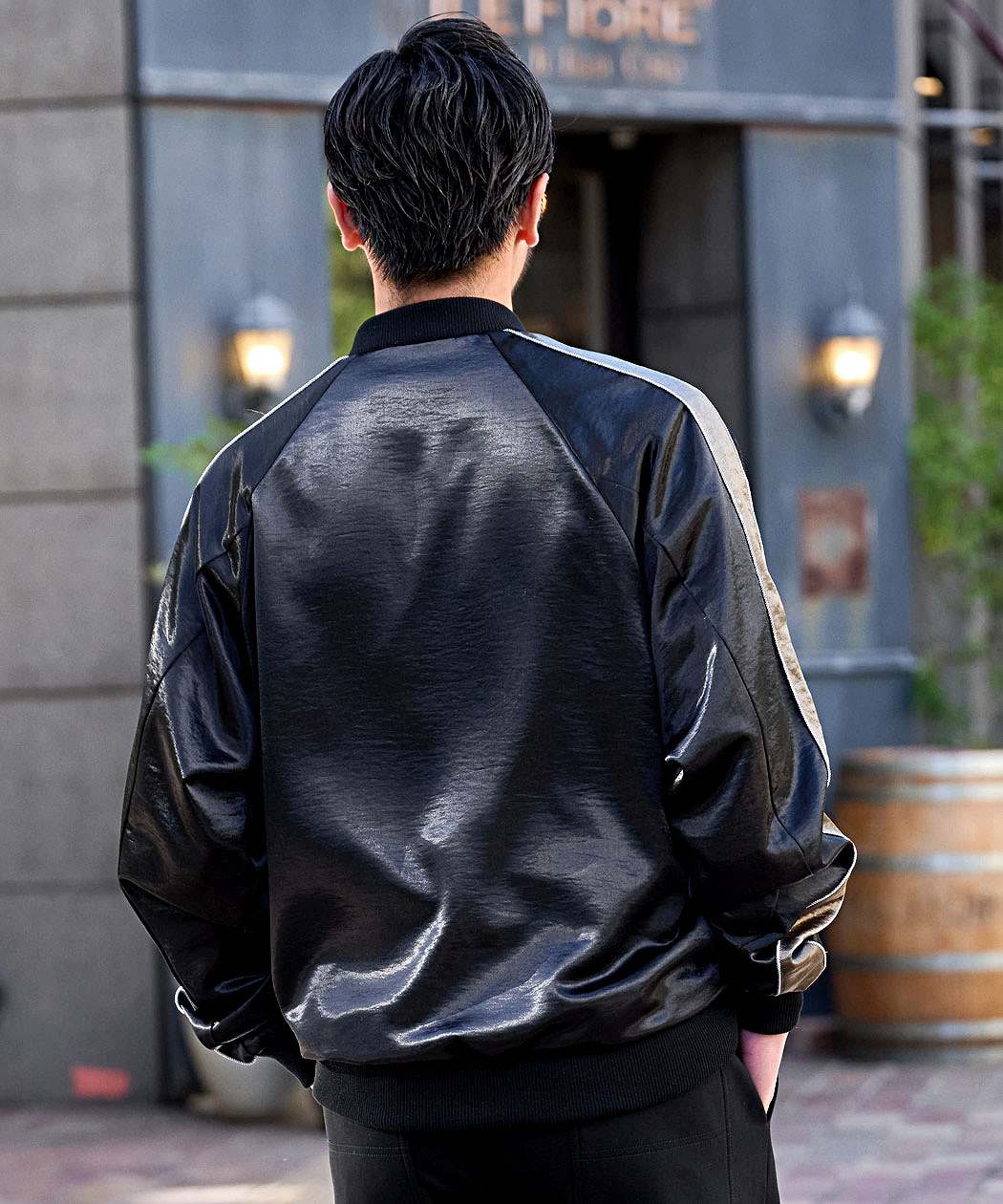 サテンジャケット メンズ ライトアウター ジャージ ブルゾン 大きい