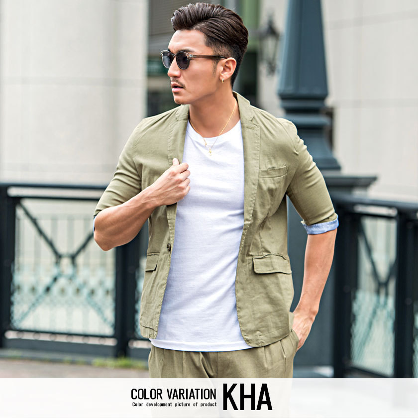 Quot テーラードジャケット メンズ 7分袖 七分袖 綿麻 コットンリネン ストレッチ きれいめ セットアップ可 夏 春 Cavaria ストア Quot テーラードジャケット メンズ 7分袖 七分袖 綿麻 コットンリネン ストレッチ きれいめ セットアップ可 夏 春 Cavaria ストア