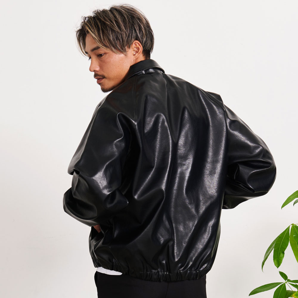 CavariA レザージャケット メンズ 革ジャン ボンバージャケット