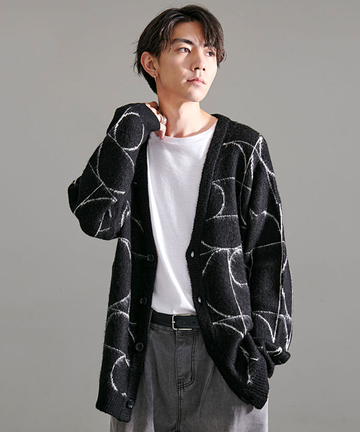 CavariA（キャバリア） カーディガン メンズ ニット モヘア 厚手