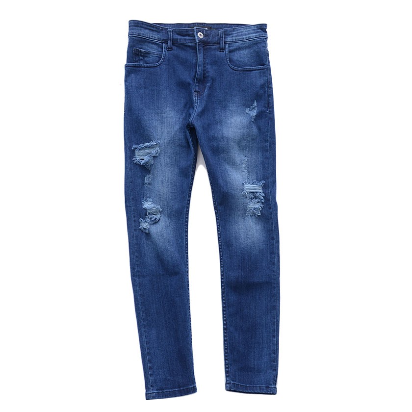デニムパンツ メンズ スキニーデニム Cavaria キャバリア アンクル丈ダメージデニムパンツ 全4色 ジーンズ 伸縮 細身 S M L 黒 21 Cak17 19 シルバーバレット 通販 Yahoo ショッピング
