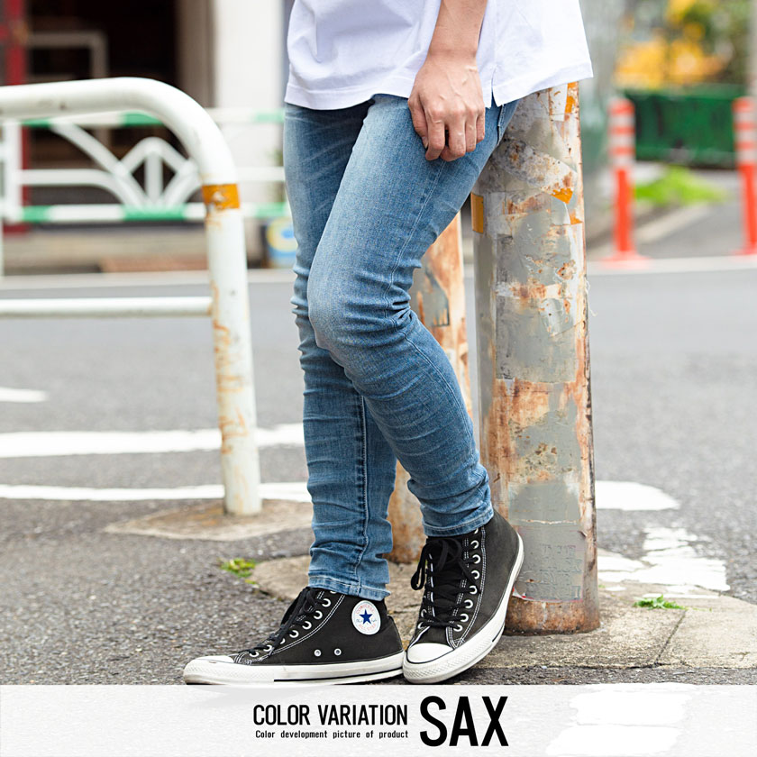 CavariA デニムパンツ メンズ ブランド スキニーパンツ