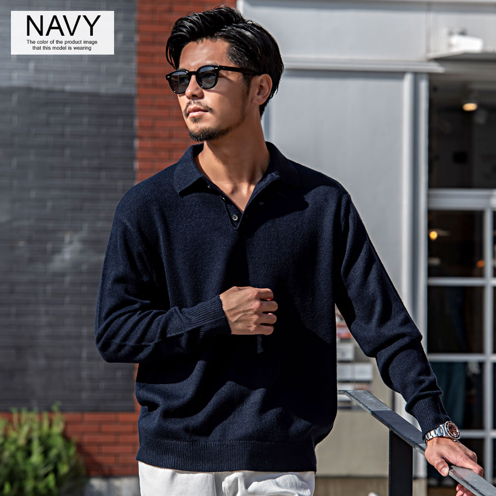 【極美品】Settefili Cashmere ハイゲージ　ニットポロシャツ 極美品】Settefili Cashmere ハイゲージ ニットポロシャツ
