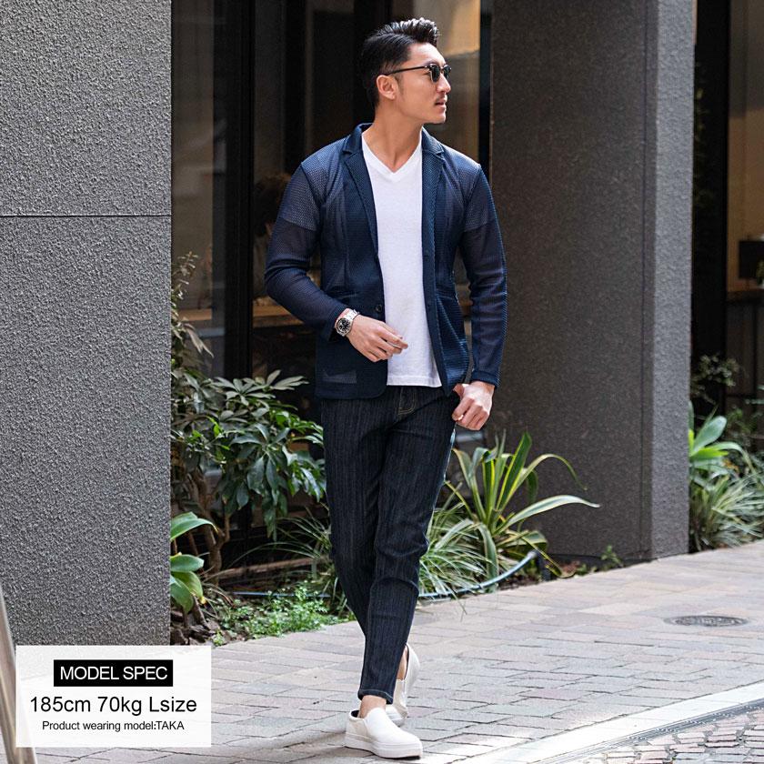 CavariA（キャバリア） 速乾 メッシュ テーラード ジャケット メンズ