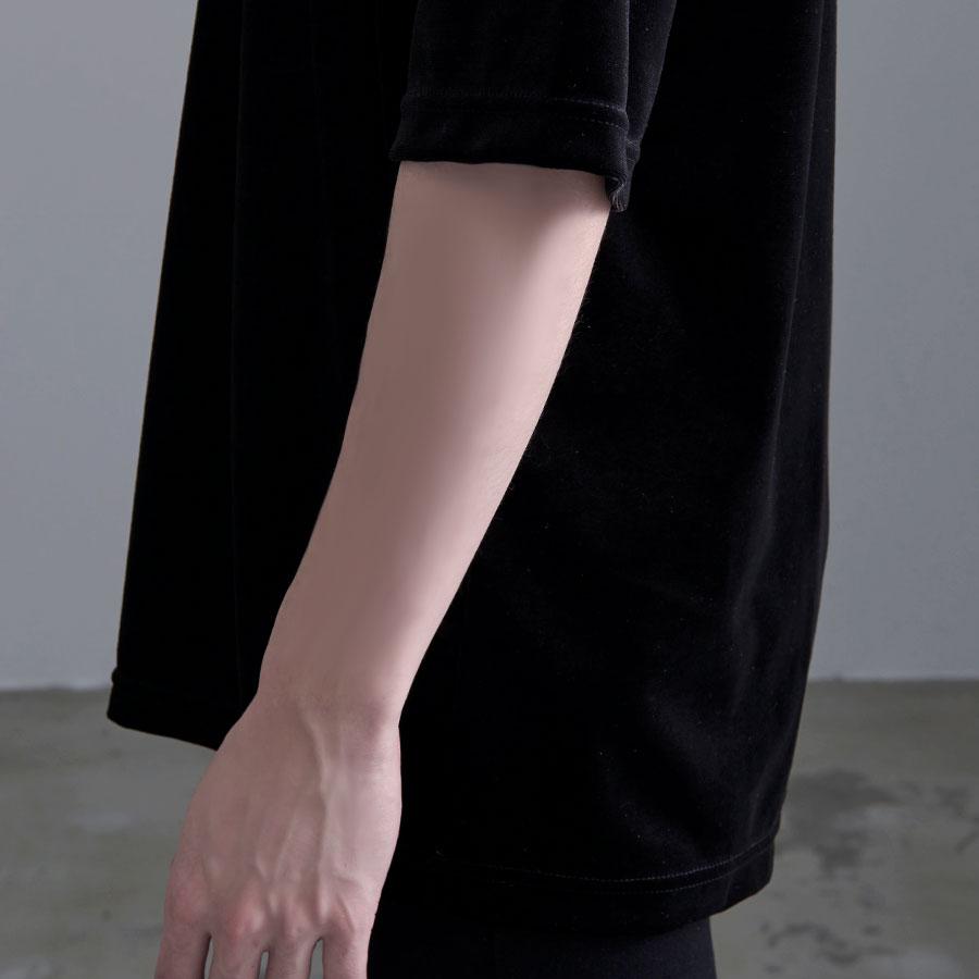 半袖Tシャツ タートルネック オフタートル ブラック 黒 ドレープ メンズ ファッション ネックレス｜silverbulletxfuga｜15