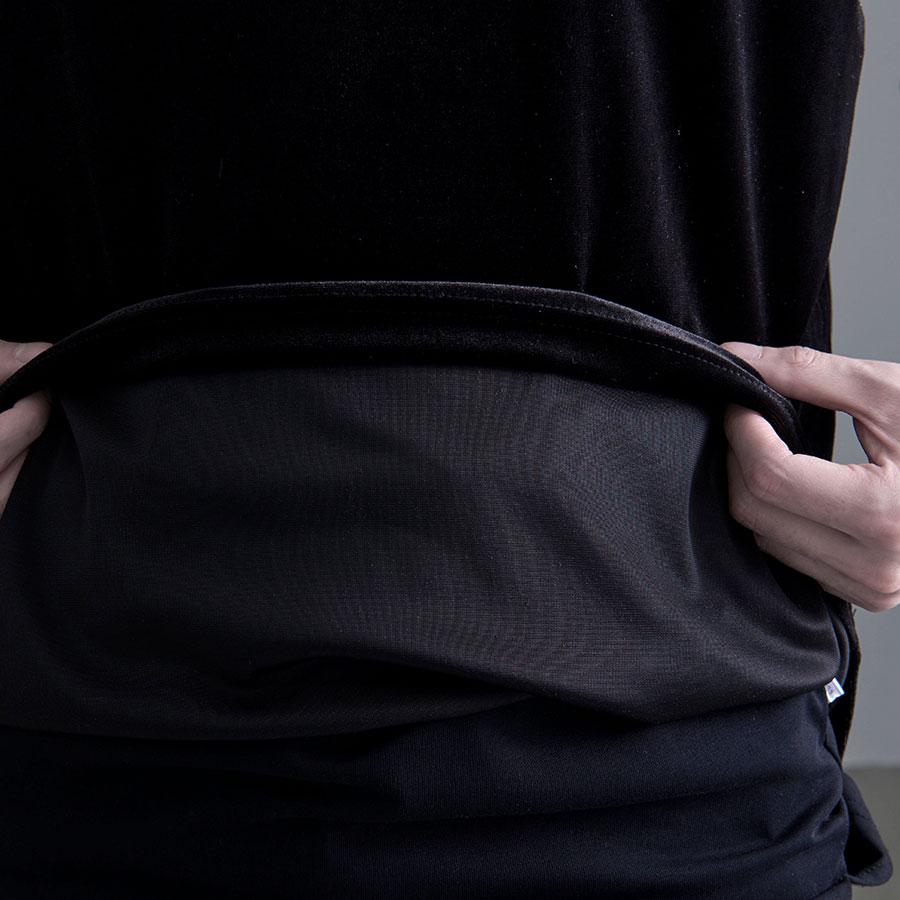 半袖Tシャツ タートルネック オフタートル ブラック 黒 ドレープ メンズ ファッション ネックレス｜silverbulletxfuga｜17