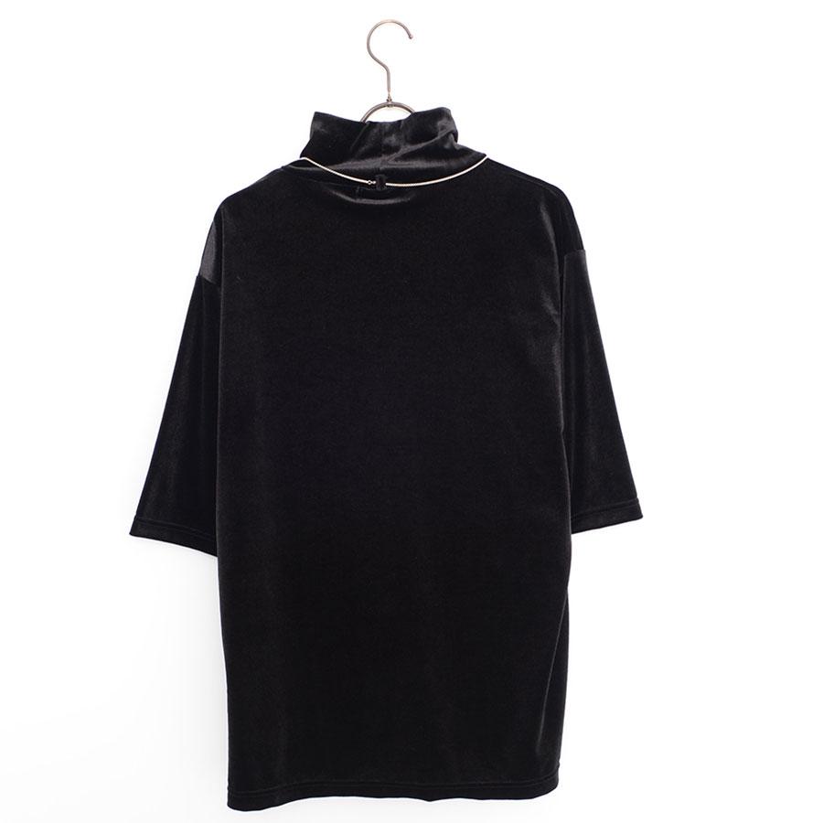 半袖Tシャツ タートルネック オフタートル ブラック 黒 ドレープ メンズ ファッション ネックレス｜silverbulletxfuga｜20